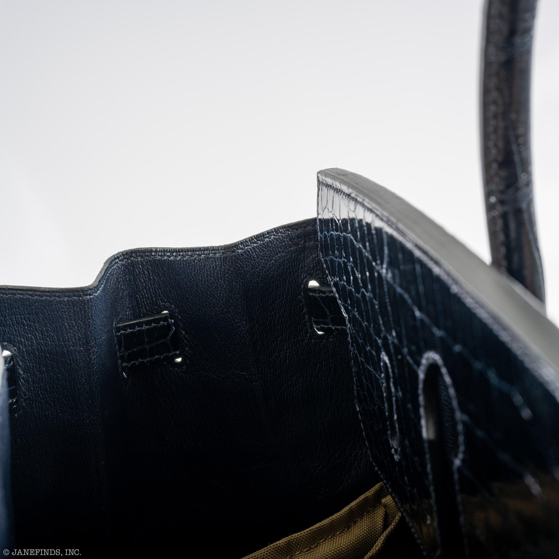 Hermes Birkin 40 Blue Nuit Porosus Crocodile Gold Hardware - 2016, X - Exclusu