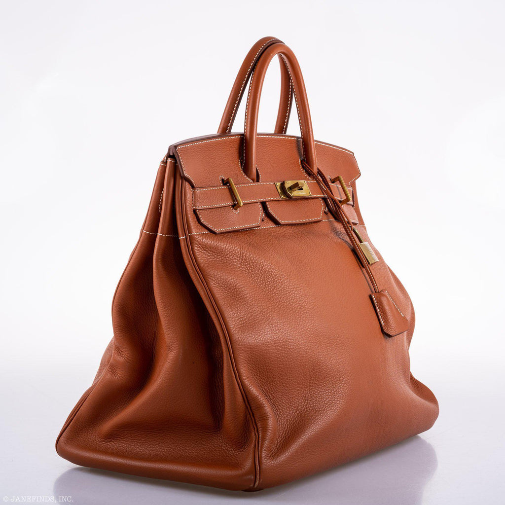 Hermes Birkin 45 HAC Etrusque Clemence Gold Hardware - Z, Circle - Exclusu