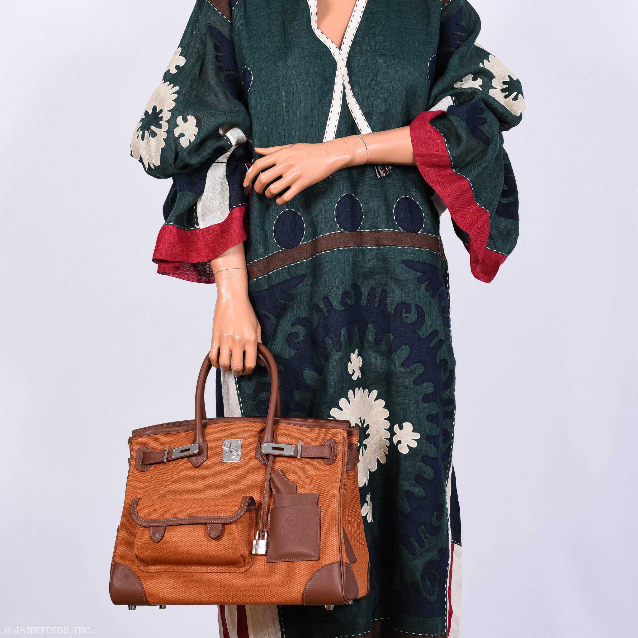 Hermes Birkin Cargo 35 Marron d’Inde Swift & Gold Canvas Palladium Hardware - 2020, Y - Exclusu