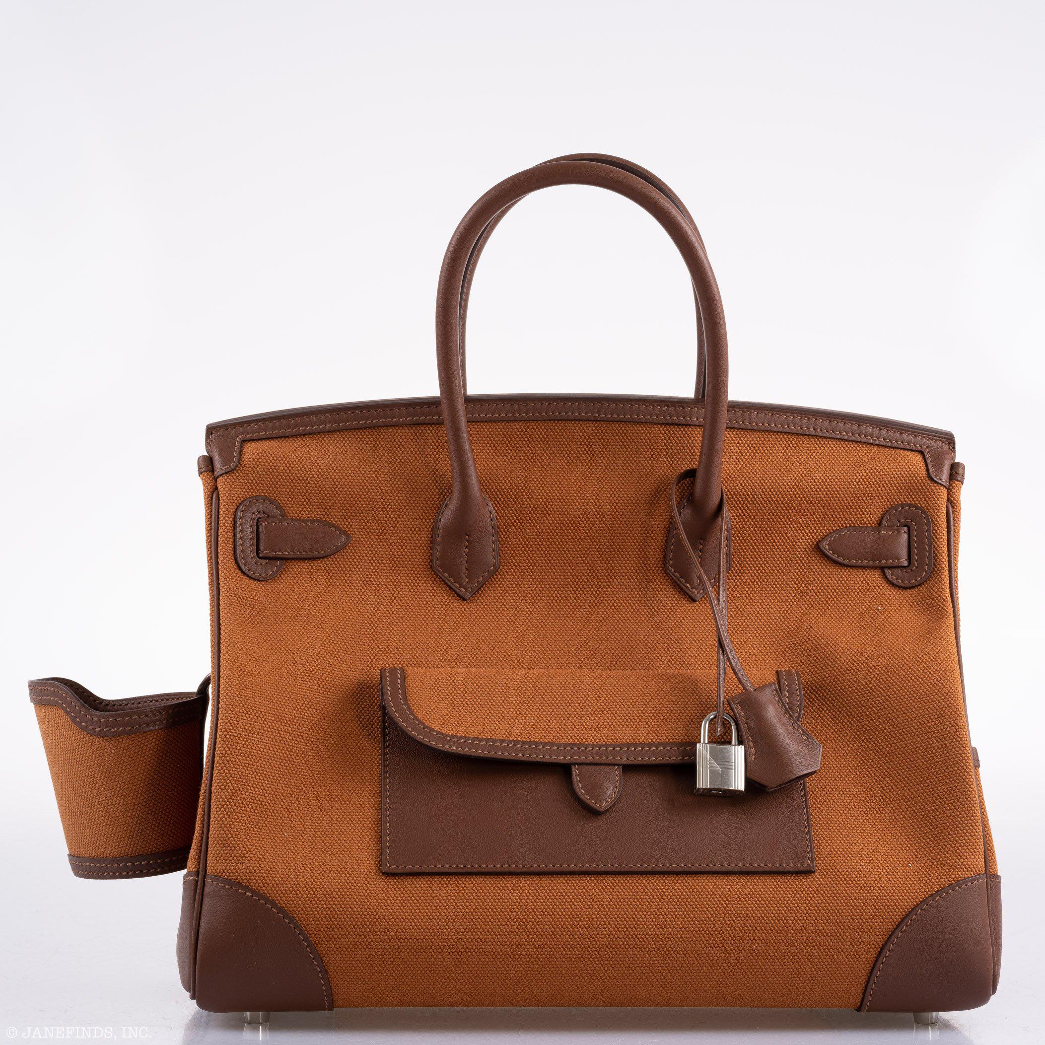 Hermes Birkin Cargo 35 Marron d’Inde Swift & Gold Canvas Palladium Hardware - 2020, Y - Exclusu