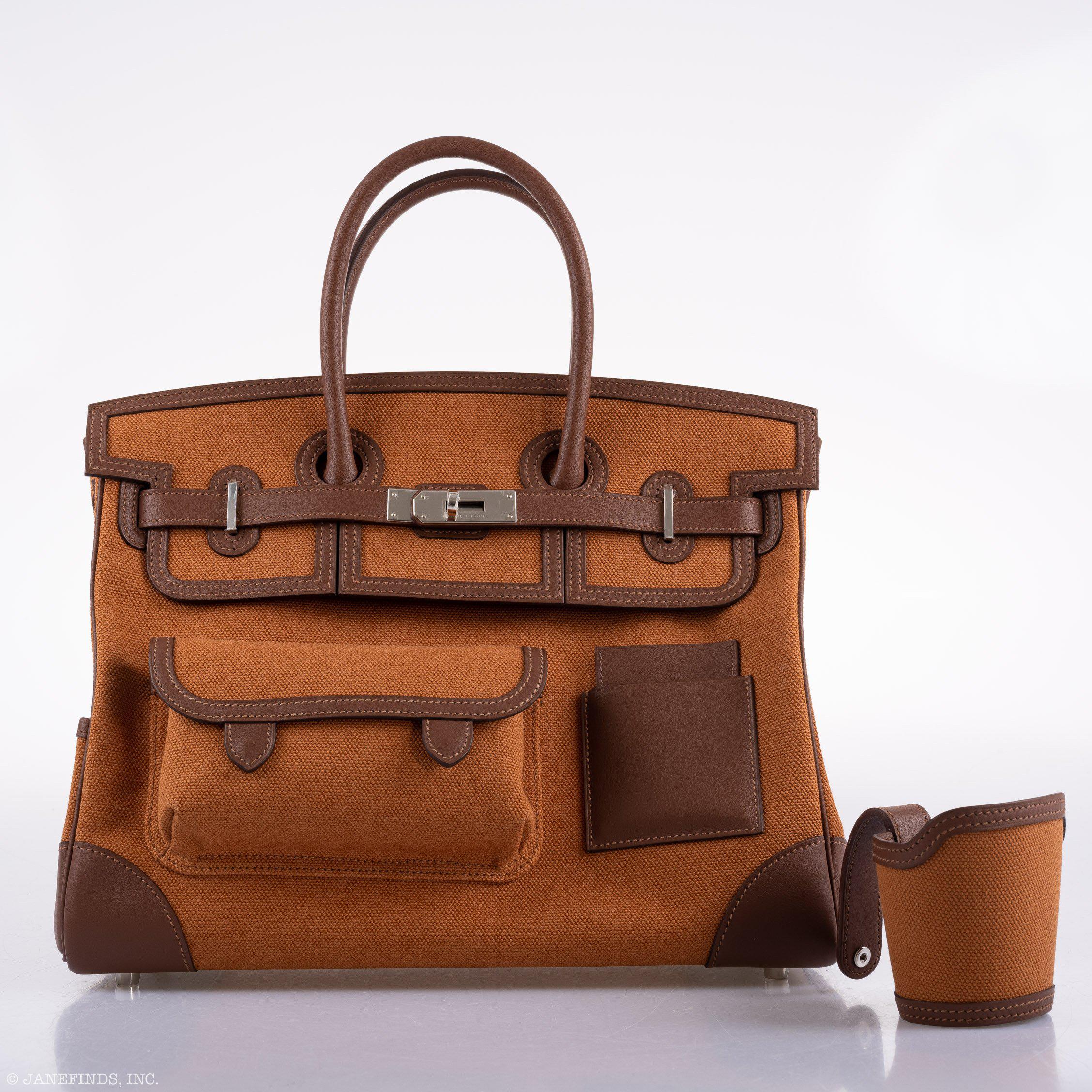 Hermes Birkin Cargo 35 Marron d’Inde Swift & Gold Canvas Palladium Hardware - 2020, Y - Exclusu