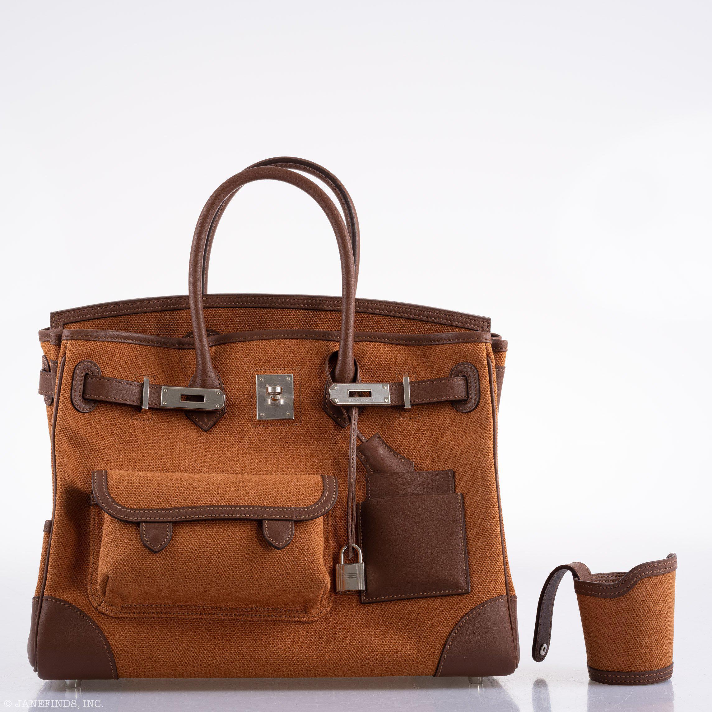 Hermes Birkin Cargo 35 Marron d’Inde Swift & Gold Canvas Palladium Hardware - 2020, Y - Exclusu