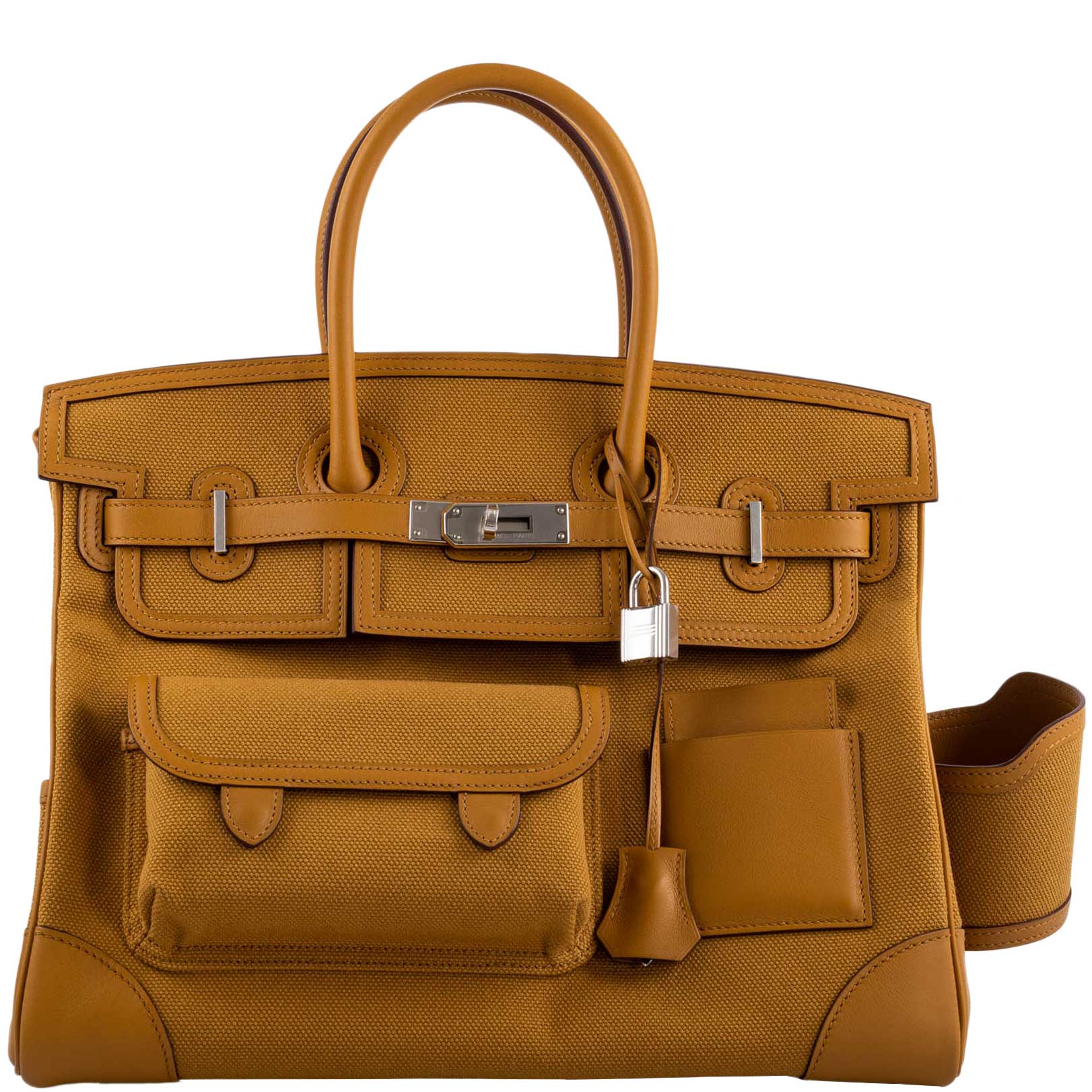 Hermes Birkin Cargo 35 Sesame Swift & Canvas Palladium Hardware - 2021, Z - Exclusu