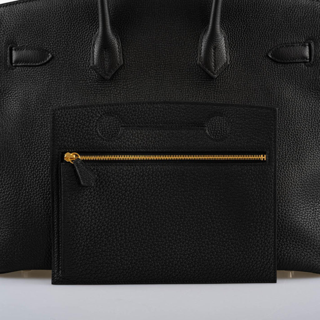 Hermes Birkin Pochette Backpocket Black Swift With Palladium Hardware - 2021, Z - Exclusu