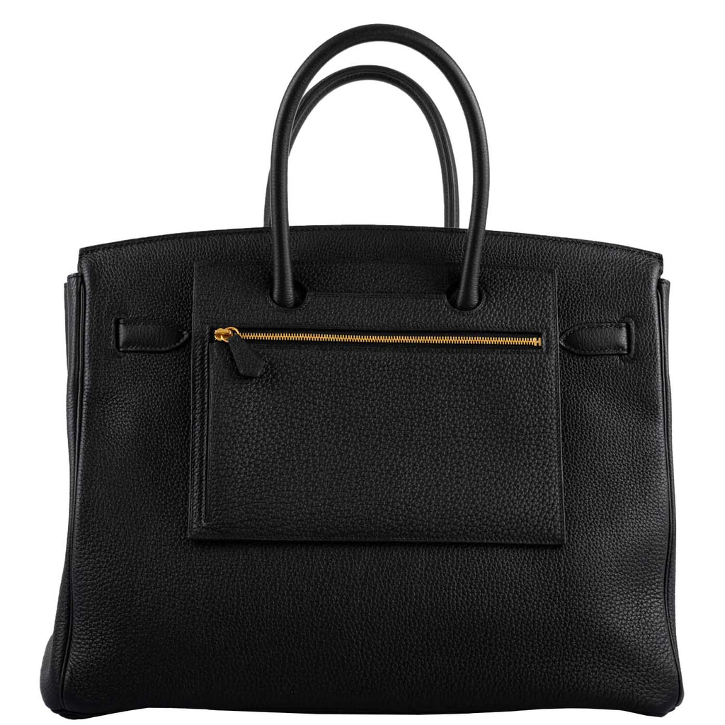 Hermes Birkin Pochette Backpocket Black Swift With Palladium Hardware - 2021, Z - Exclusu