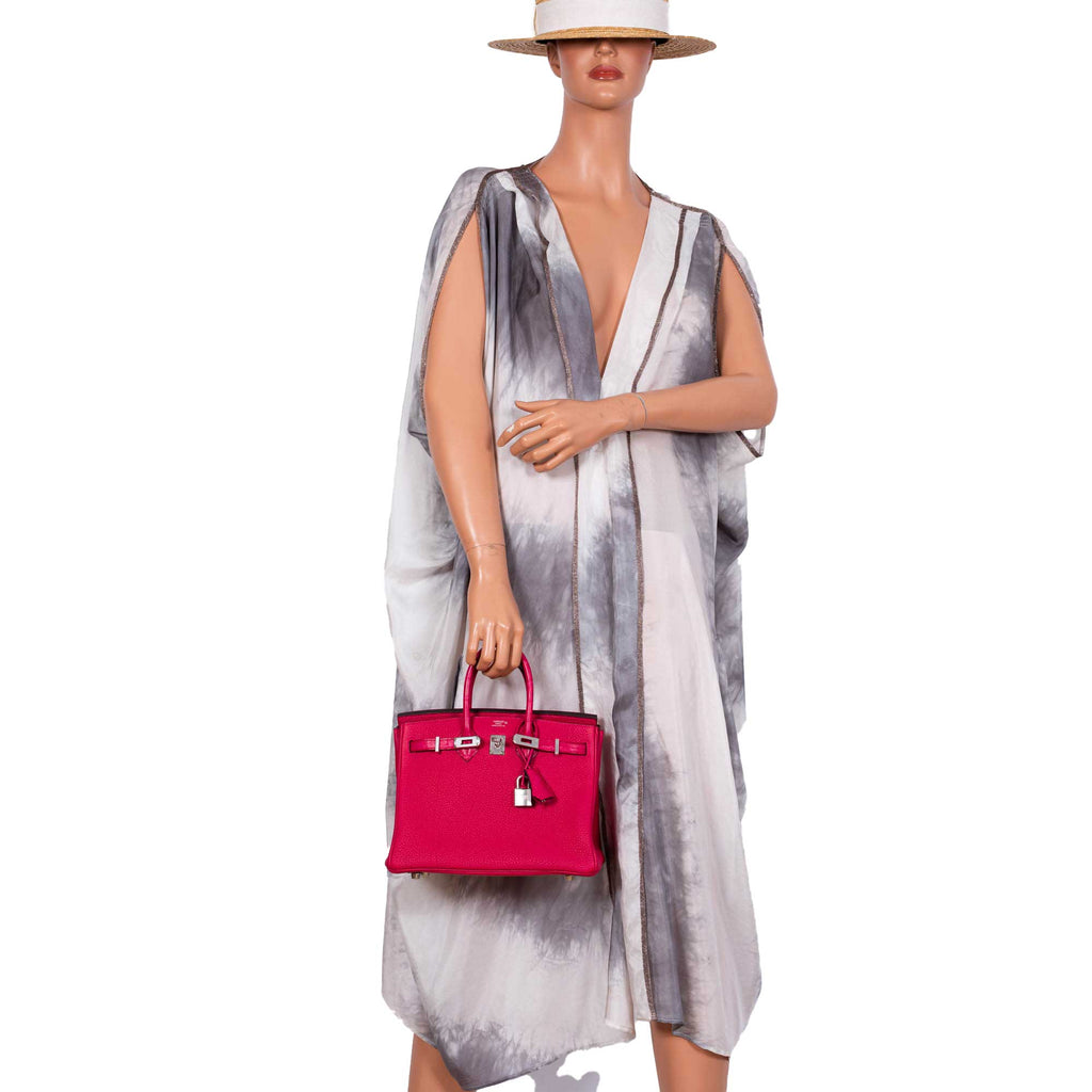 Hermes Birkin Touch 25 Framboise Togo & Matte Alligator Palladium Hardware - 2021, Z - Exclusu