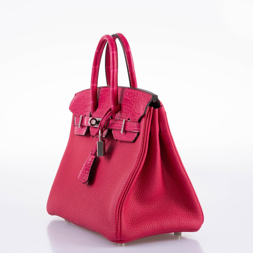 Hermes Birkin Touch 25 Framboise Togo & Matte Alligator Palladium Hardware - 2021, Z - Exclusu