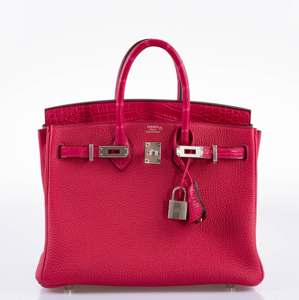 Hermes Birkin Touch 25 Framboise Togo & Matte Alligator Palladium Hardware - 2021, Z - Exclusu