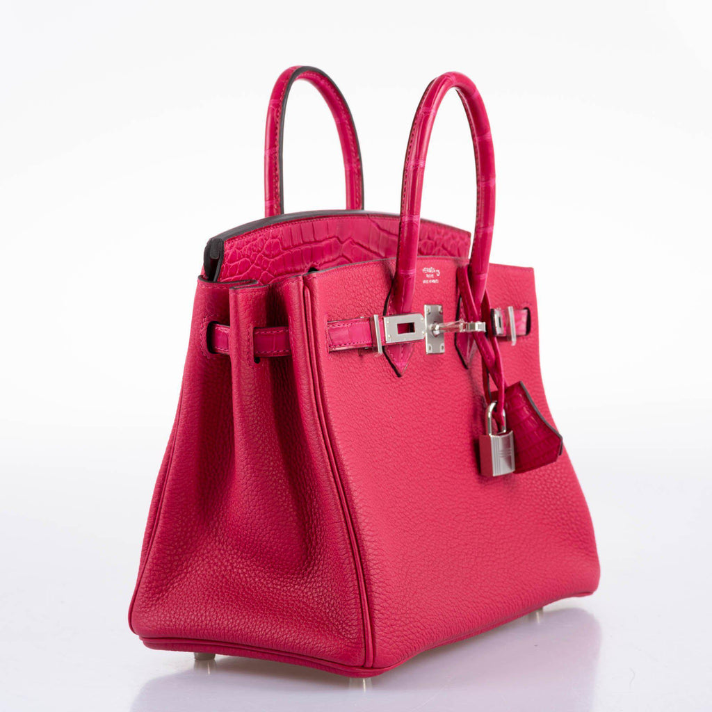 Hermes Birkin Touch 25 Framboise Togo & Matte Alligator Palladium Hardware - 2021, Z - Exclusu