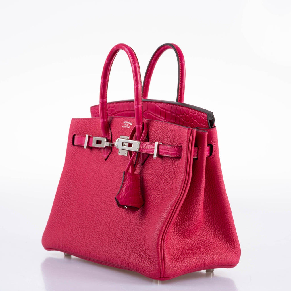Hermes Birkin Touch 25 Framboise Togo & Matte Alligator Palladium Hardware - 2021, Z - Exclusu