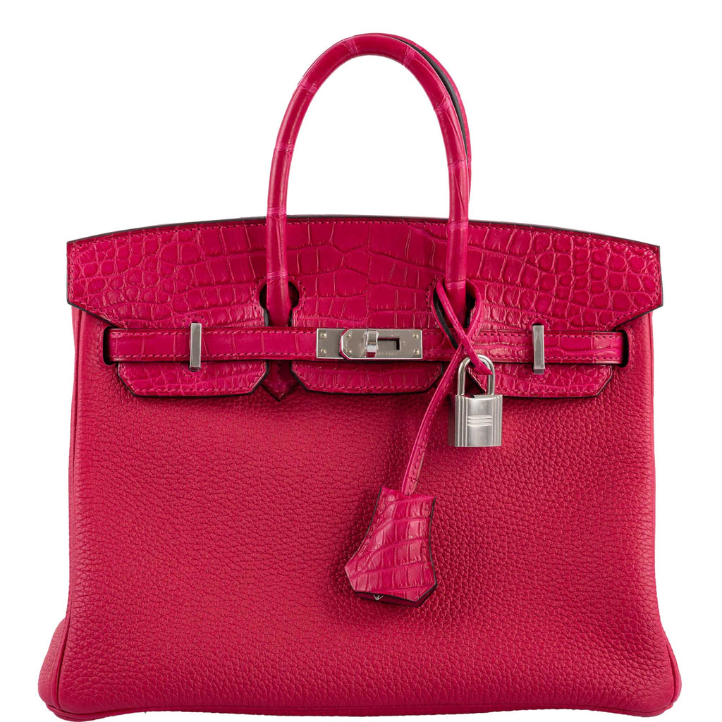 Hermes Birkin Touch 25 Framboise Togo & Matte Alligator Palladium Hardware - 2021, Z - Exclusu