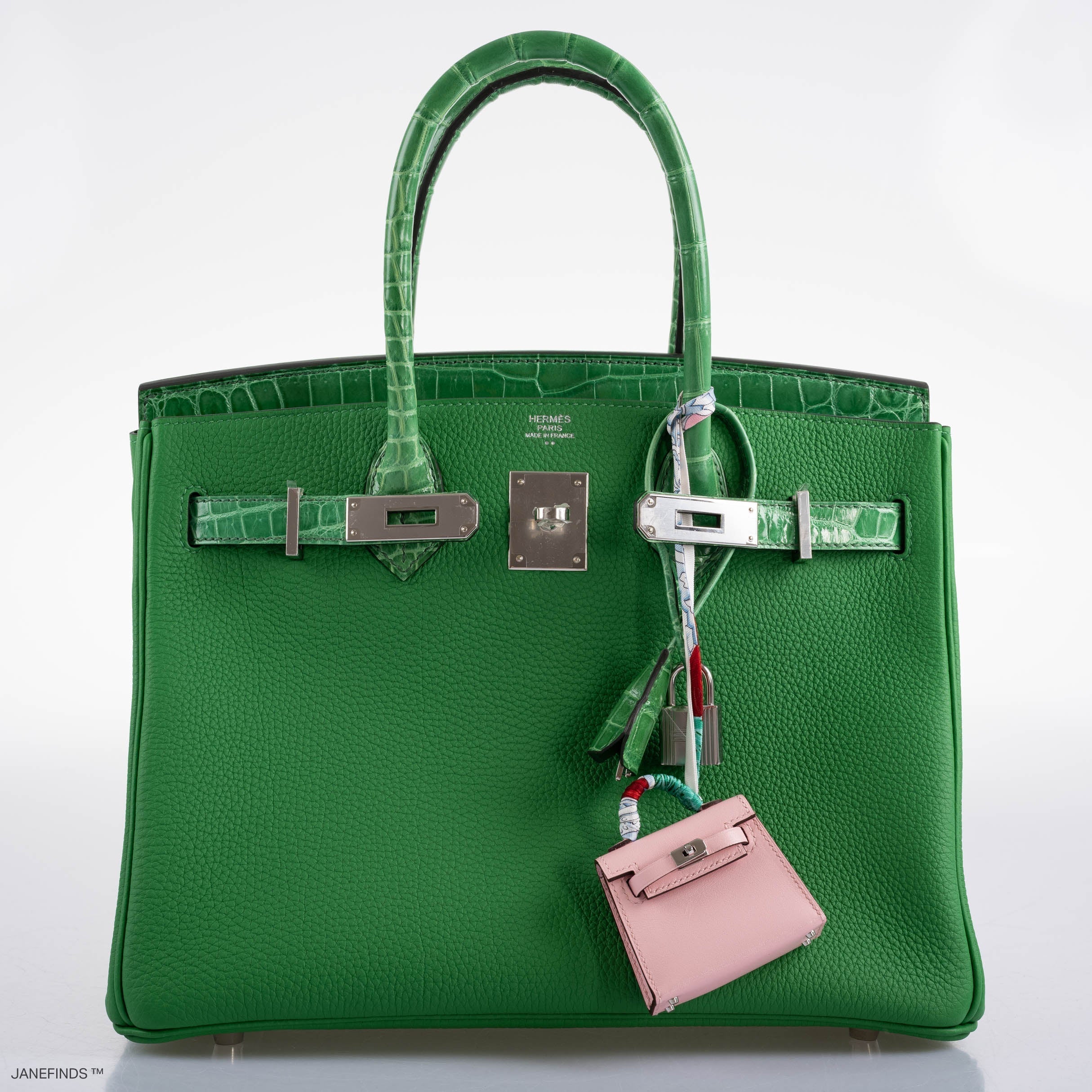 Hermes Birkin Touch 30 Bambou (Bamboo) Togo & Cactus Niloticus Crocodile Palladium Hardware - 2020, Y - Exclusu