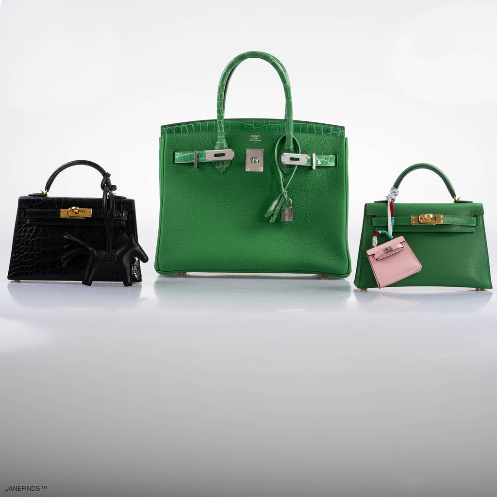 Hermes Birkin Touch 30 Bambou (Bamboo) Togo & Cactus Niloticus Crocodile Palladium Hardware - 2020, Y - Exclusu