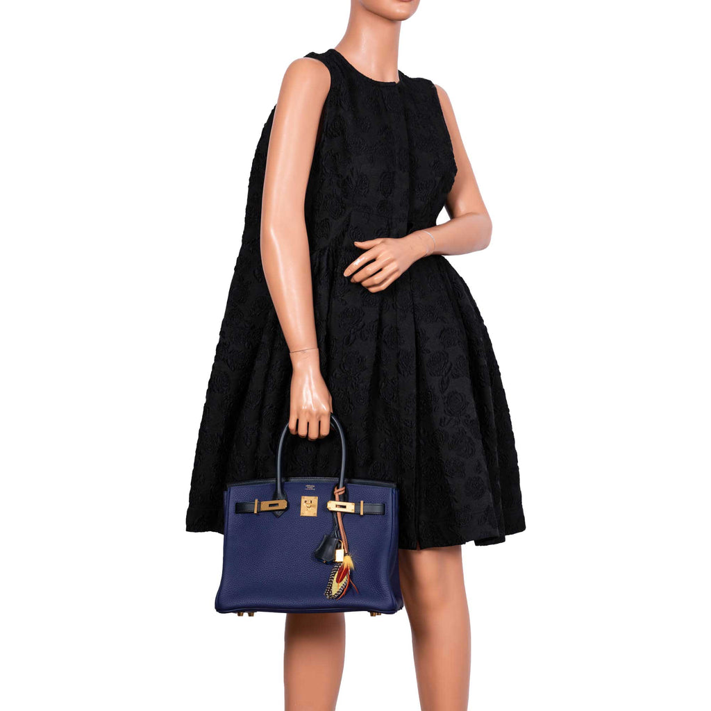 Hermes Birkin Touch 30 Bleu Encre Sombrero & Bleu Obscur Taurillon Clemence Gold Hardware - 2020, Y - Exclusu