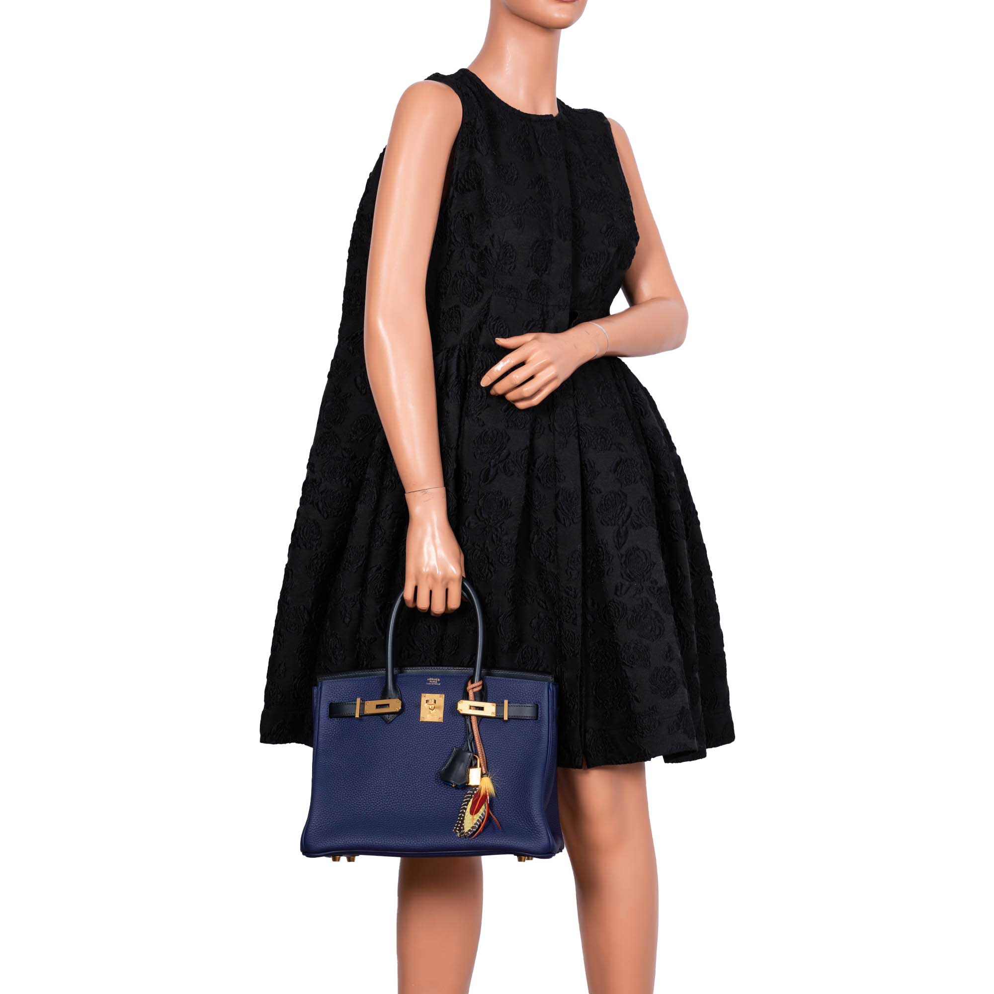 Hermes Birkin Touch 30 Bleu Encre Sombrero & Bleu Obscur Taurillon Clemence Gold Hardware - 2020, Y - Exclusu