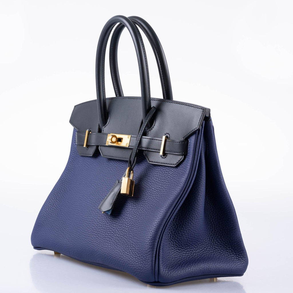 Hermes Birkin Touch 30 Bleu Encre Sombrero & Bleu Obscur Taurillon Clemence Gold Hardware - 2020, Y - Exclusu