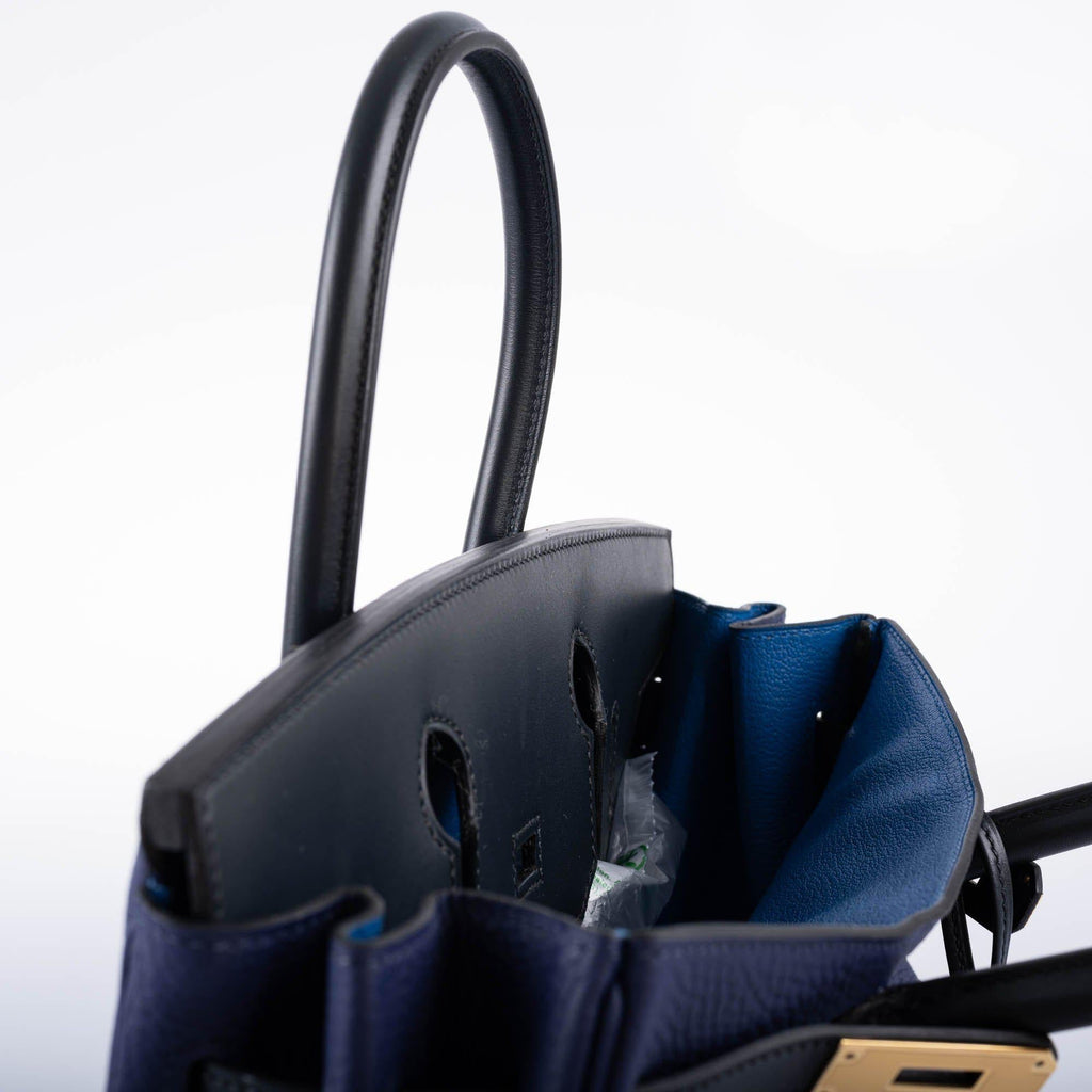 Hermes Birkin Touch 30 Bleu Encre Sombrero & Bleu Obscur Taurillon Clemence Gold Hardware - 2020, Y - Exclusu