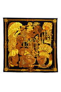 Hermes Silk Scarf 90cm Black 'Armets Ponache' - Exclusu