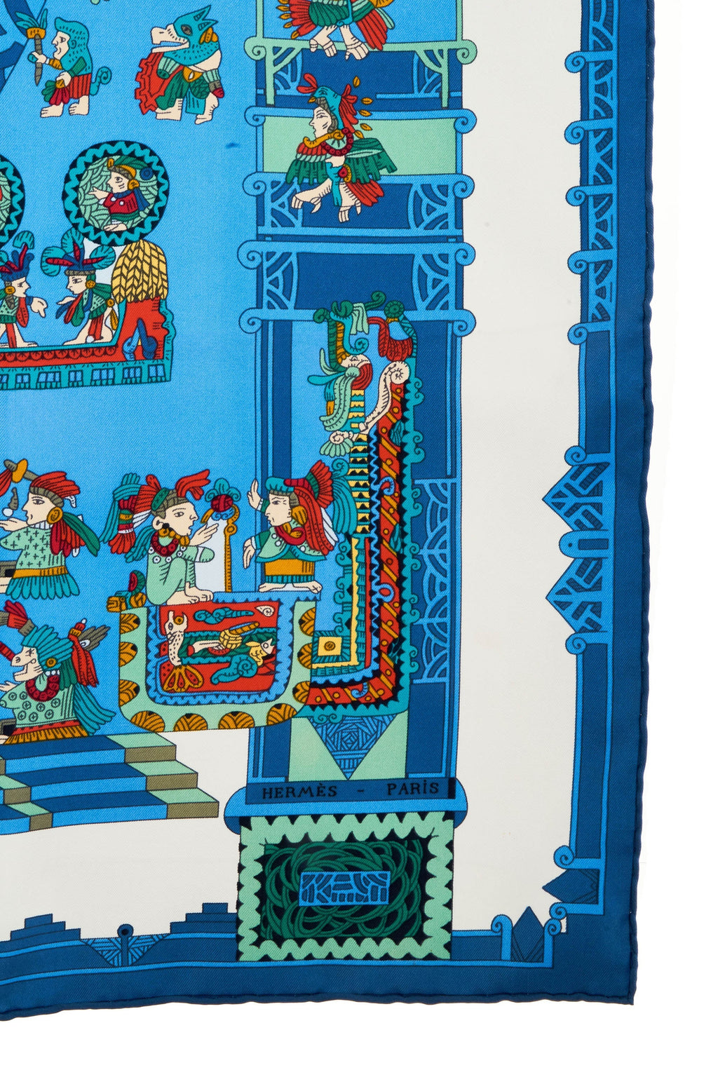 Hermes Silk Scarf 90cm Blue 'Astres et Soleils' - Exclusu
