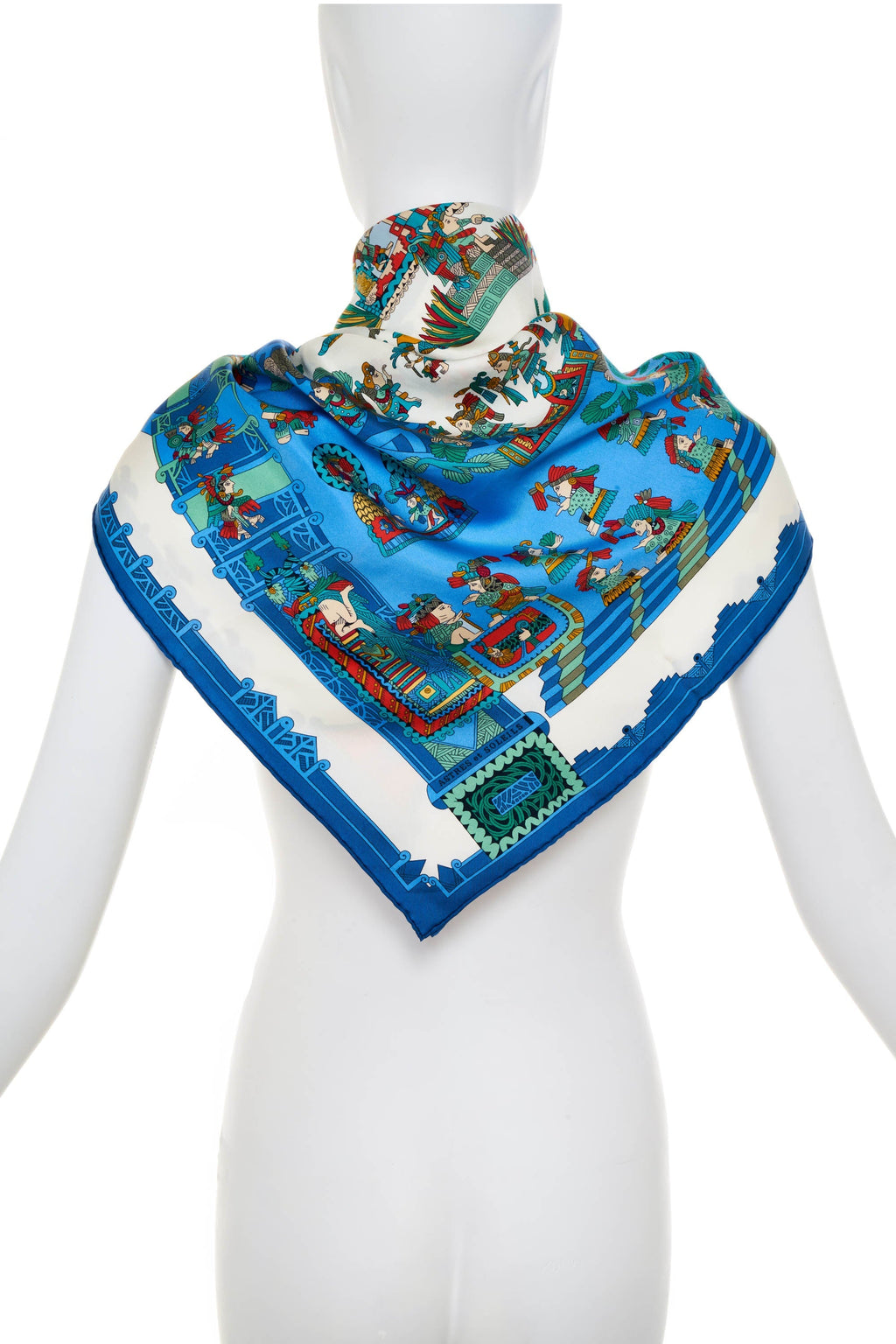Hermes Silk Scarf 90cm Blue 'Astres et Soleils' - Exclusu