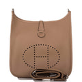 Hermes Beige de Weimar Clemence Evelyne III PM Bag Palladium Hardware - Exclusu