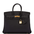 Hermes Birkin 25 Black Togo Gold Hardware - Exclusu