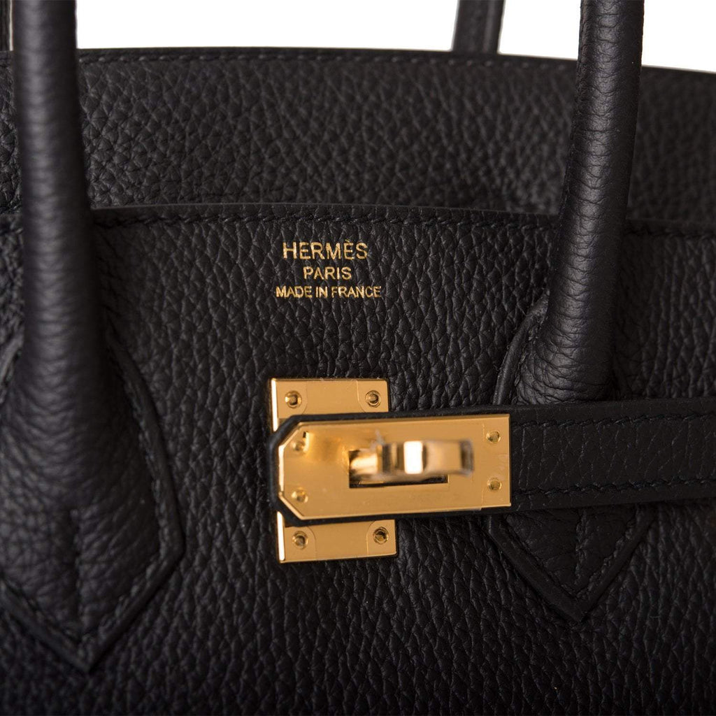 Hermes Birkin 25 Black Togo Gold Hardware - Exclusu