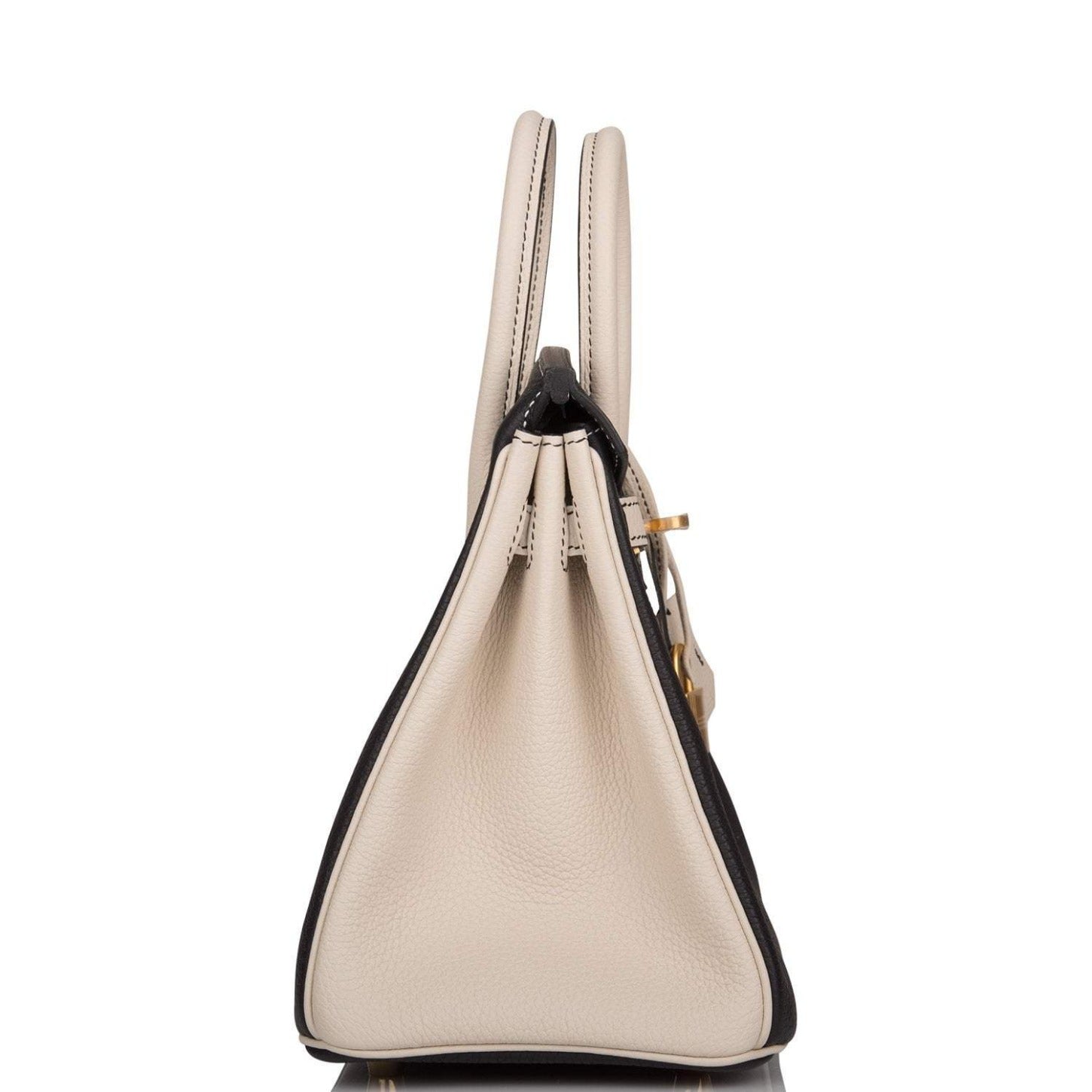 Hermes Birkin 25 Black and Craie Togo Brushed Gold Hardware - Exclusu