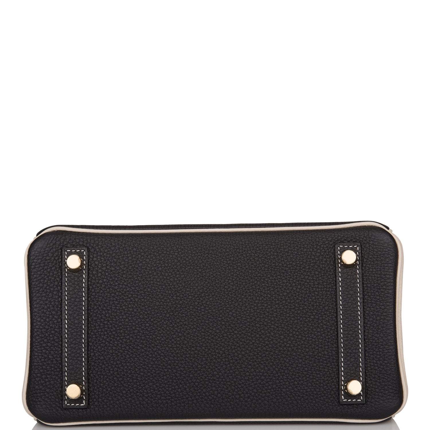 Hermes Birkin 25 Black and Craie Togo Brushed Gold Hardware - Exclusu