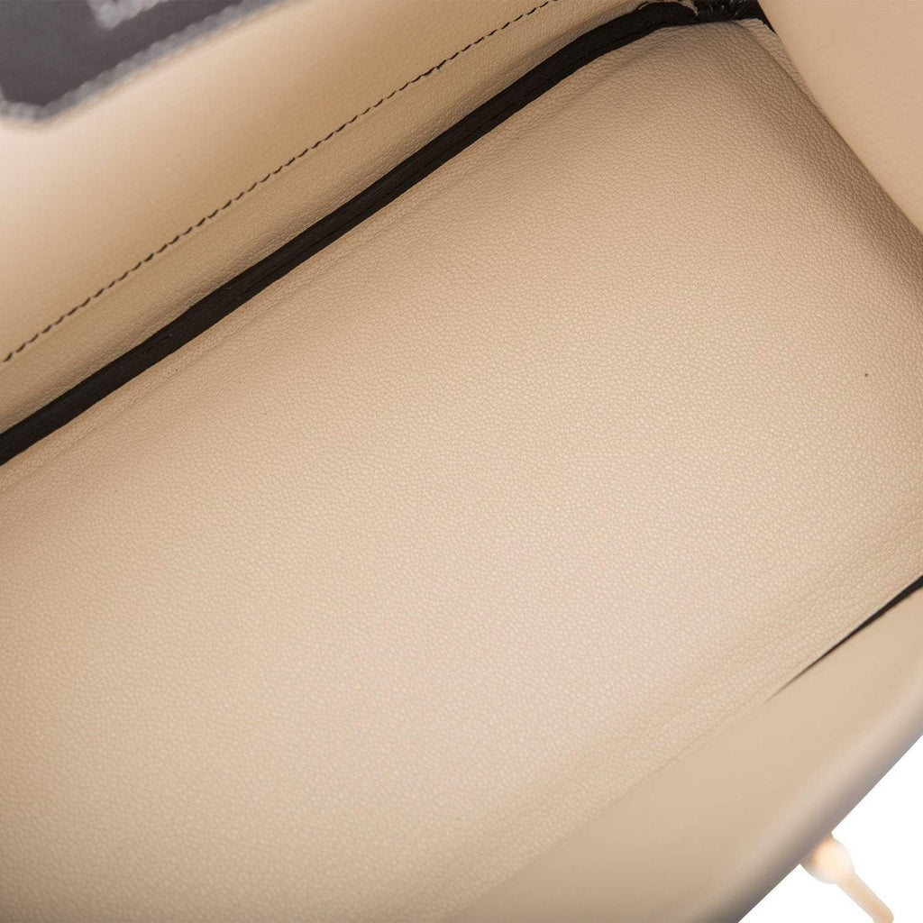 Hermes Birkin 25 Black and Craie Togo Brushed Gold Hardware - Exclusu