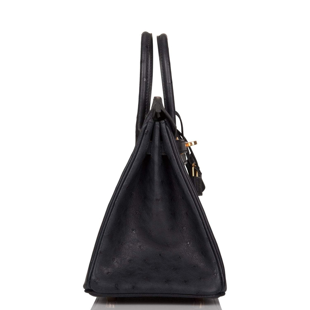 Hermes Birkin 25 Bleu Indigo Ostrich Rose Gold Hardware - Exclusu