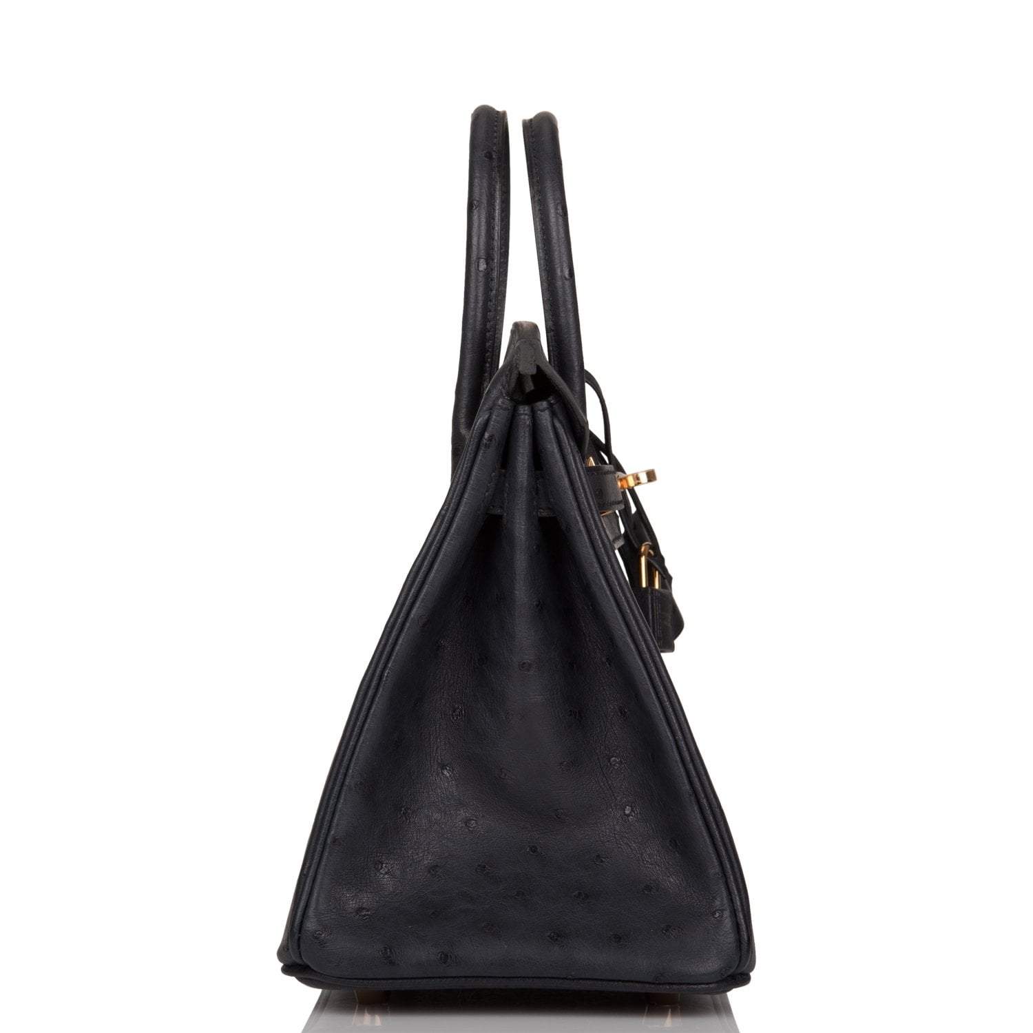 Hermes Birkin 25 Bleu Indigo Ostrich Rose Gold Hardware - Exclusu