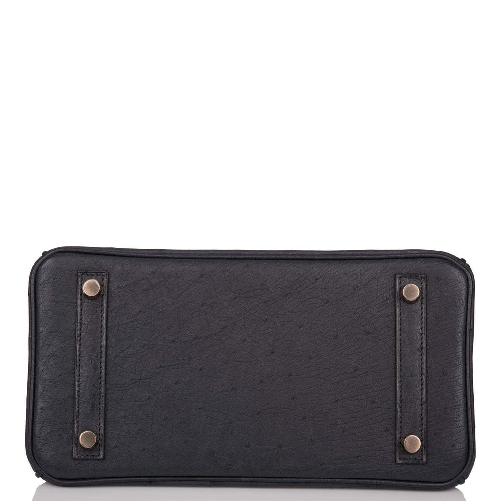 Hermes Birkin 25 Bleu Indigo Ostrich Rose Gold Hardware - Exclusu