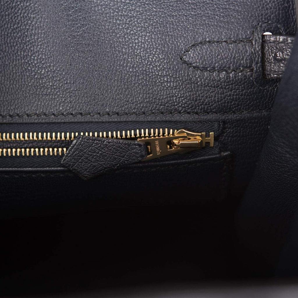 Hermes Birkin 25 Bleu Indigo Ostrich Rose Gold Hardware - Exclusu