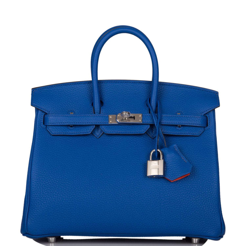 Hermes Birkin 25 Blue Royal Verso Togo Palladium Hardware - Exclusu