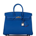 Hermes Birkin 25 Blue Royal Verso Togo Palladium Hardware - Exclusu