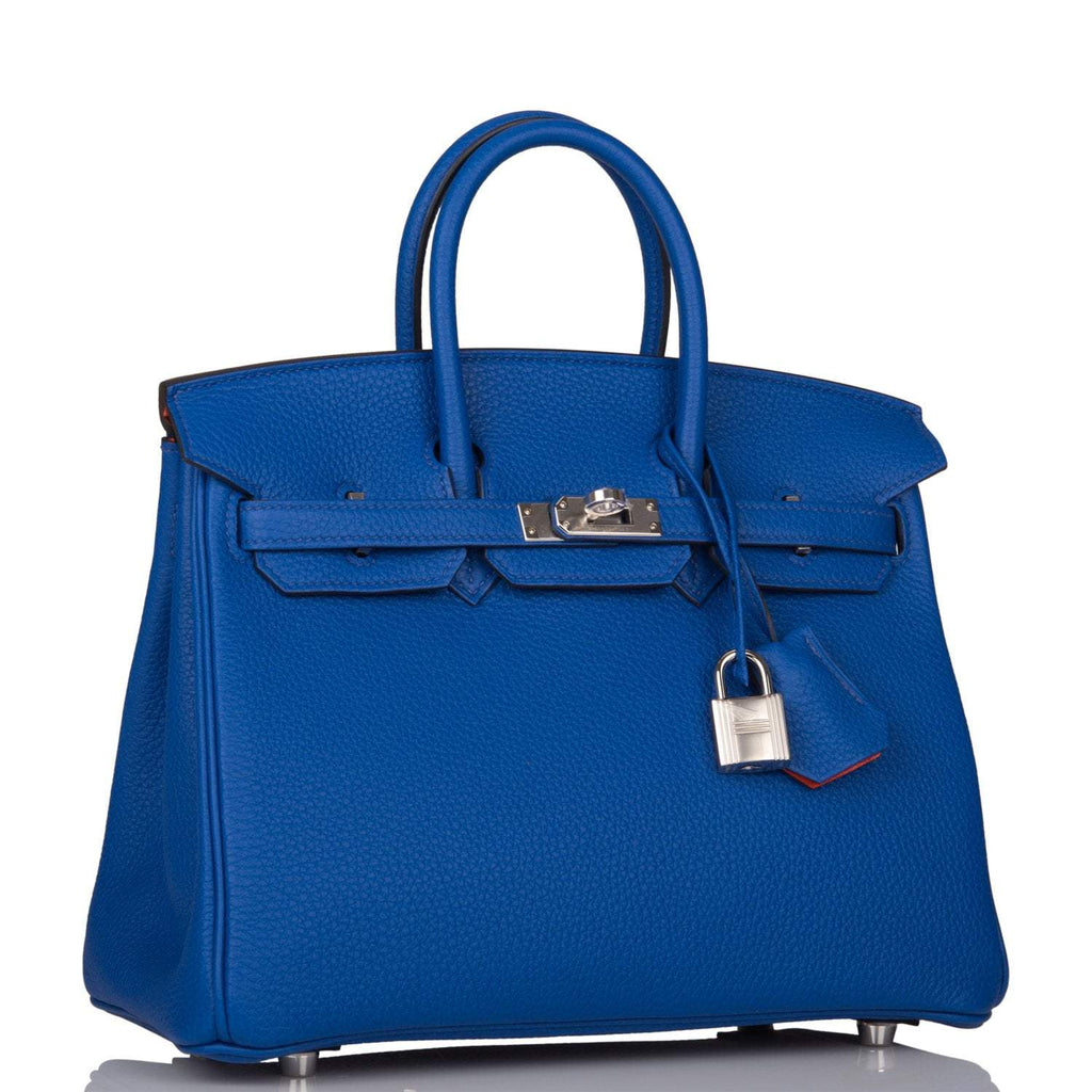 Hermes Birkin 25 Blue Royal Verso Togo Palladium Hardware - Exclusu