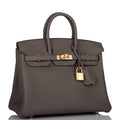 Hermes Birkin 25 Etain Togo Gold Hardware - Exclusu
