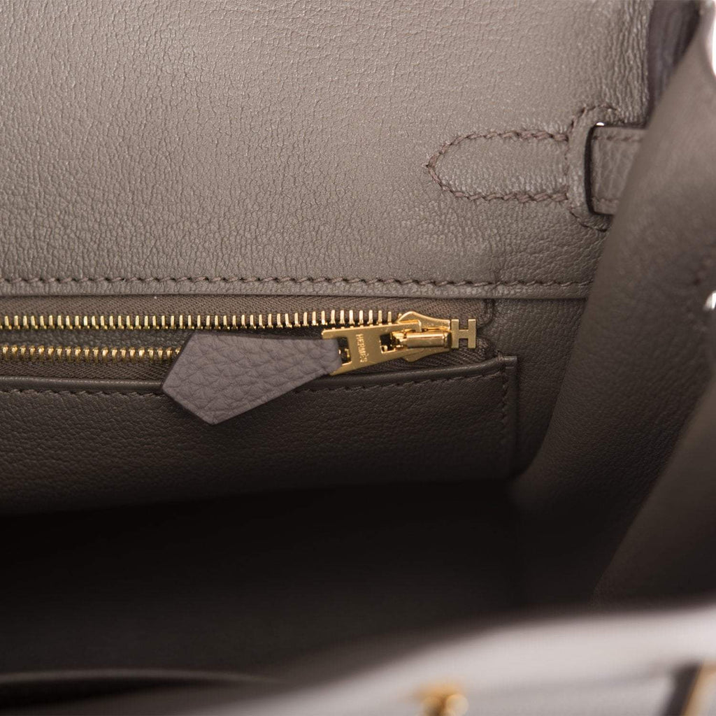 Hermes Birkin 25 Etain Togo Gold Hardware - Exclusu