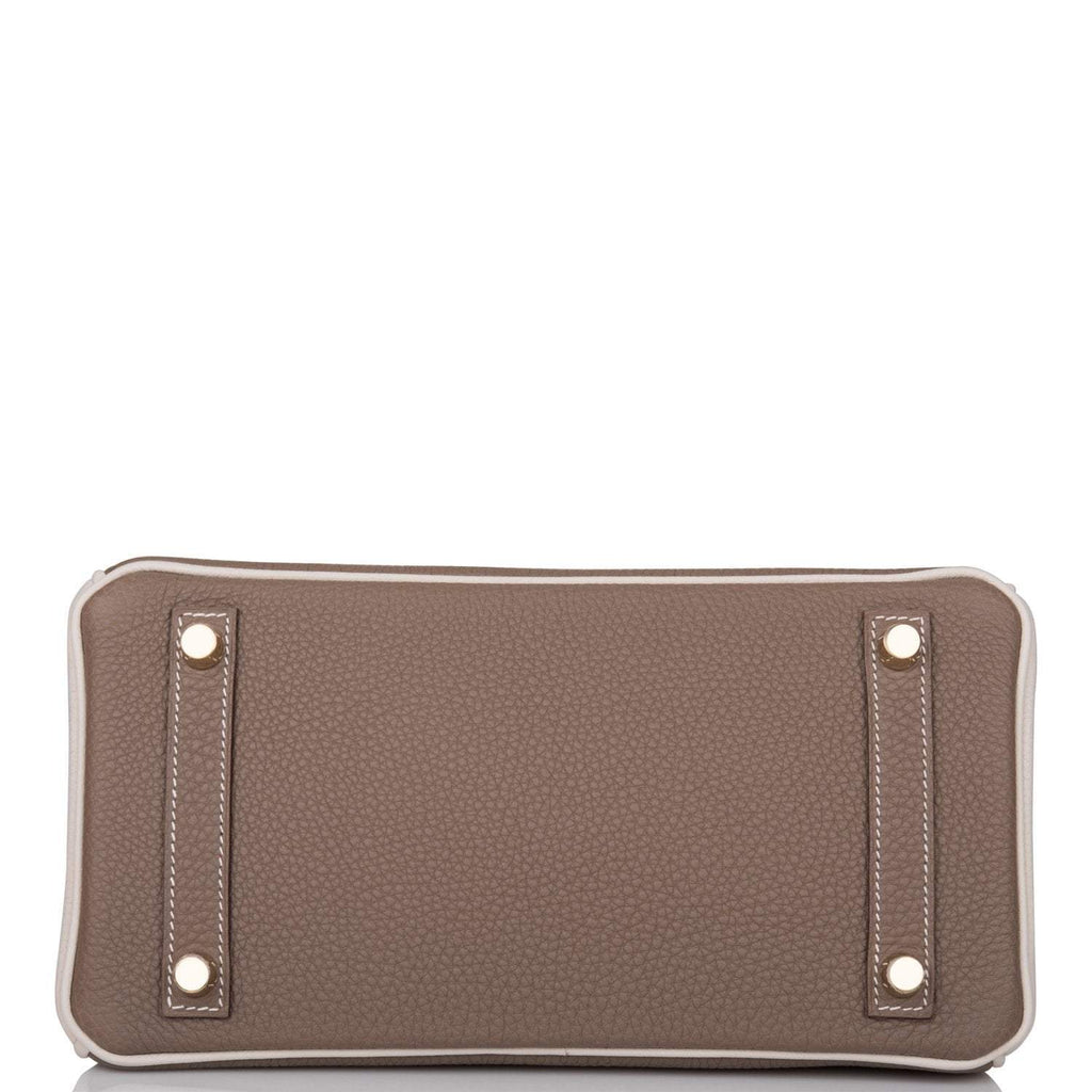 Hermes Birkin 25 Etoupe and Craie Togo Brushed Gold Hardware - Exclusu