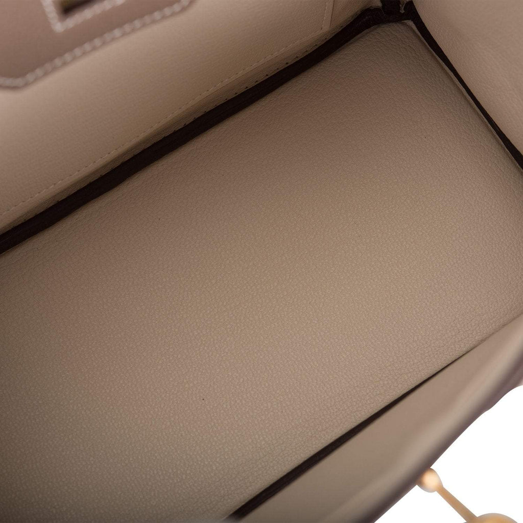 Hermes Birkin 25 Etoupe and Craie Togo Brushed Gold Hardware - Exclusu