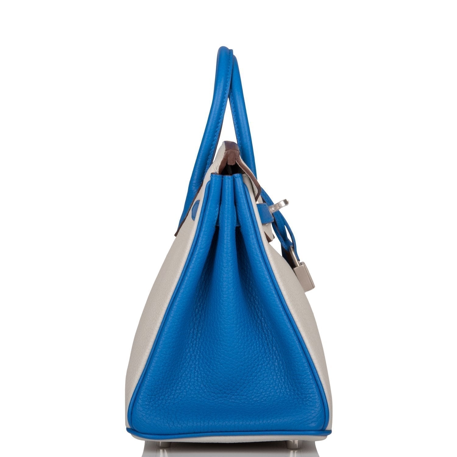 Hermes Birkin 25 Gris Mouette and Mykonos Clemence Brushed Palladium Hardware - Exclusu