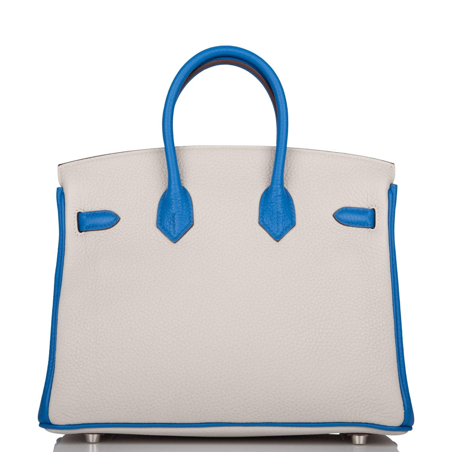 Hermes Birkin 25 Gris Mouette and Mykonos Clemence Brushed Palladium Hardware - Exclusu