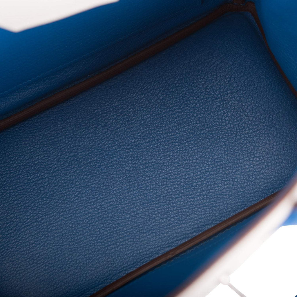 Hermes Birkin 25 Gris Mouette and Mykonos Clemence Brushed Palladium Hardware - Exclusu