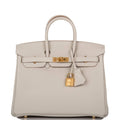 Hermes Birkin 25 Gris Perle Togo Gold Hardware - Exclusu