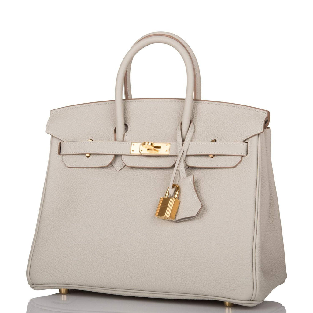 Hermes Birkin 25 Gris Perle Togo Gold Hardware - Exclusu