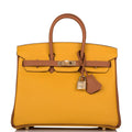 Hermes Birkin 25 Jaune Ambre and Gold Togo Permabrass Hardware - Exclusu