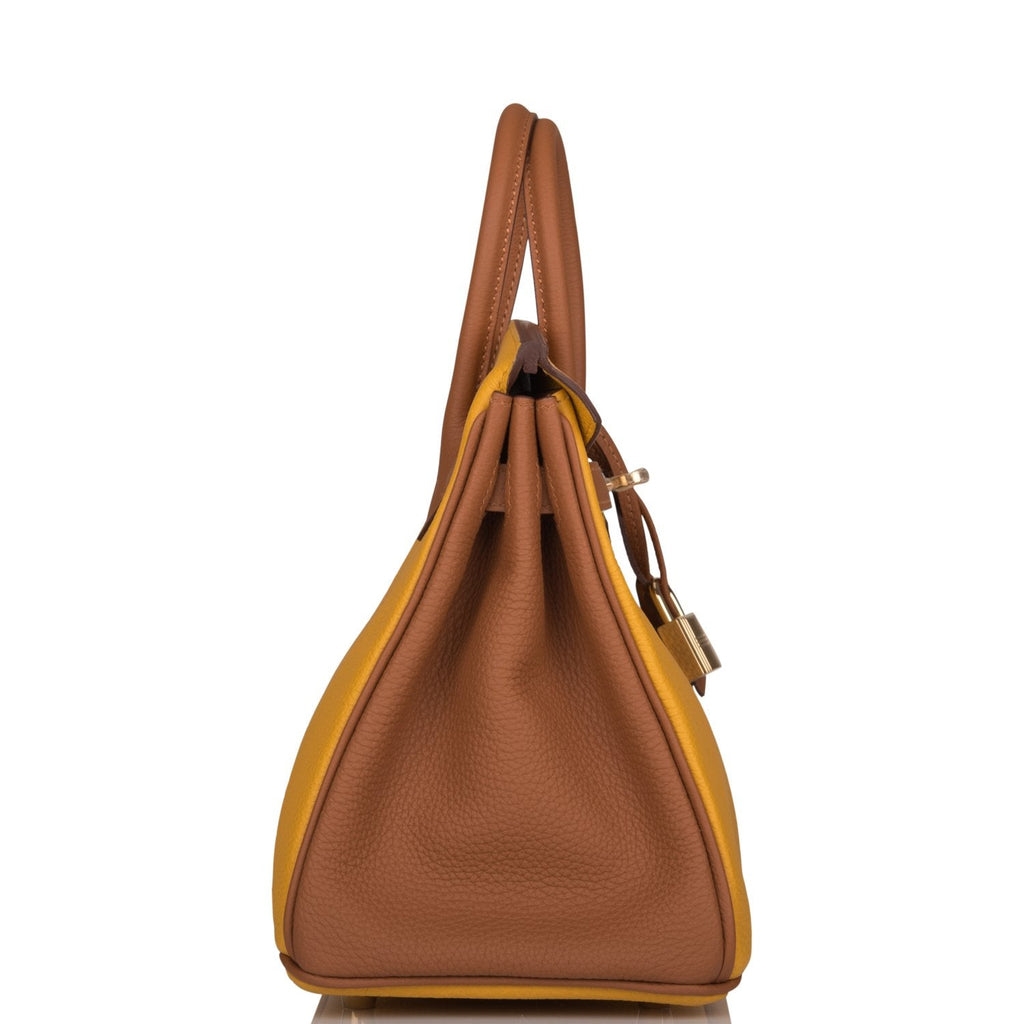 Hermes Birkin 25 Jaune Ambre and Gold Togo Permabrass Hardware - Exclusu