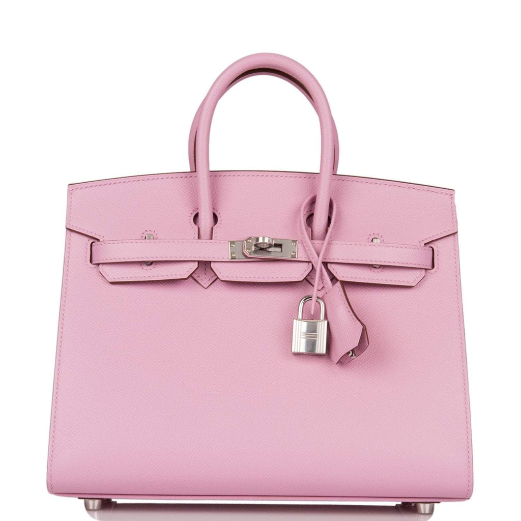 Hermes Birkin 25 Mauve Sylvestre Sellier Veau Madame Palladium Hardware - Exclusu