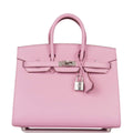 Hermes Birkin 25 Mauve Sylvestre Sellier Veau Madame Palladium Hardware - Exclusu
